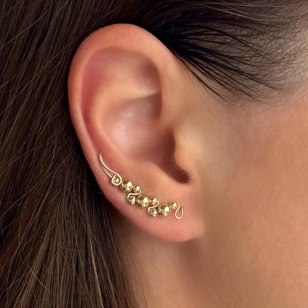 14k Gold Climber Earrings – Modern Jewelry Gift for Her